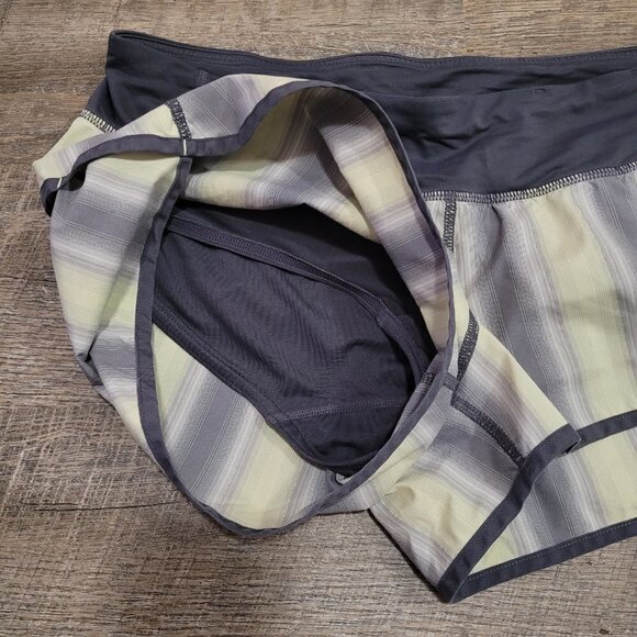 LULULEMON | Speed Short Yellow Grey Striped | Sz. 6 - Picture 9 of 10